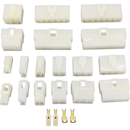 9 Sets 1~14 Pin 6.3mm ABS Plastic Electrical Wire Connectors Plug Automobile Connector DJ7011-6.3-11/21~DJ7141-6.3-11/21