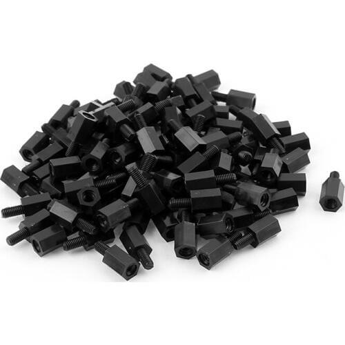 Promotion! 100Pcs M3 Thread 8mm+6mm PCB Fixed Nylon Hex Standoff Spacer Pillar