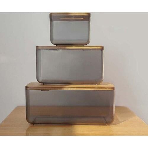 Bamboo Wooden Cover Plastic Tissue Box Paper Holder Dispenser Storage Case Organizer for Home Car