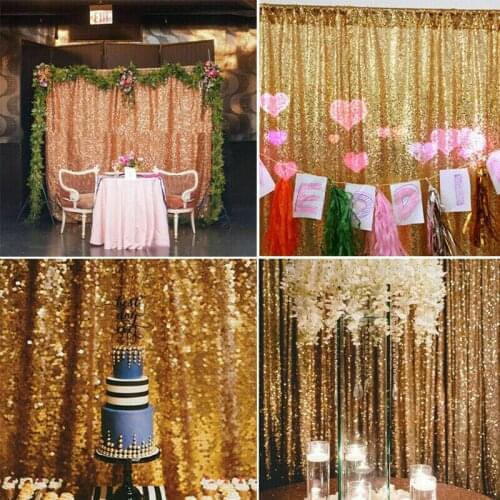 Dark Gold Shiny Fabric 184x125cm 3mm Sequin Fabric Sparkly for Clothes Tablecloth Table Runner Stage Party Wedding Decor-5