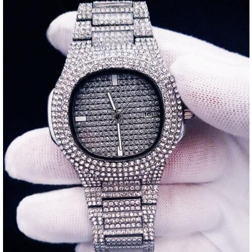 Mens Golden Iced Out Diamond Watches Quartz HIP HOP Watches With Micropave CZ Stainless Steel Watch Clock relogio Womens watch