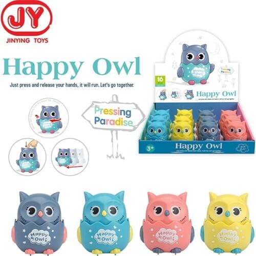 Children Press clockwork Car Toys Push and Go Friction Powered Mobile Owl Car Taxi Model Baby Mini Cars Gift Children Toys