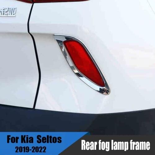 For Kia Seltos kx3 2019 2021 2022 car rear small taillight fog lamp ABS high-gloss decorative frame modification