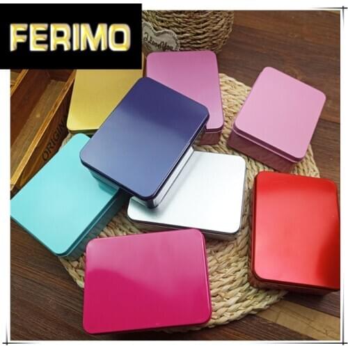 EASONOV 5pcs/lot Rectangular Square Metal Tin Box Candy Box Wedding Gift Supplies Multi-Colors 12x9x4cm