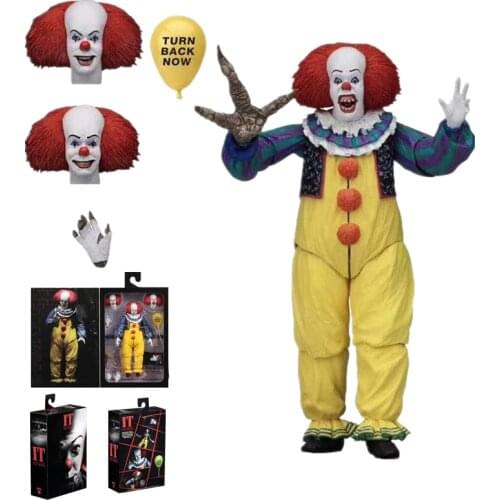 NECA 1990 The Movie Pennywise Joker Action Figure Clown Old Edition Toys Dolls Decoration Horror Gift For Halloween