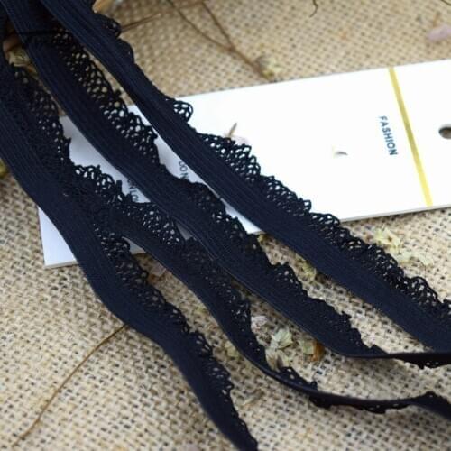 #1577 Pure Black Color elastics Nylon Elastic Bands Pant Underwear Stretch Lace Ribbon Baby Headbands Rubber Bands custom DIY