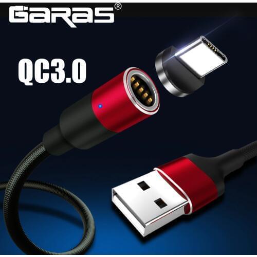 GARAS Magnetic Cable USB Type C QC30 Fast Charger Data Cable Type C Cable USB C Magneti Cable