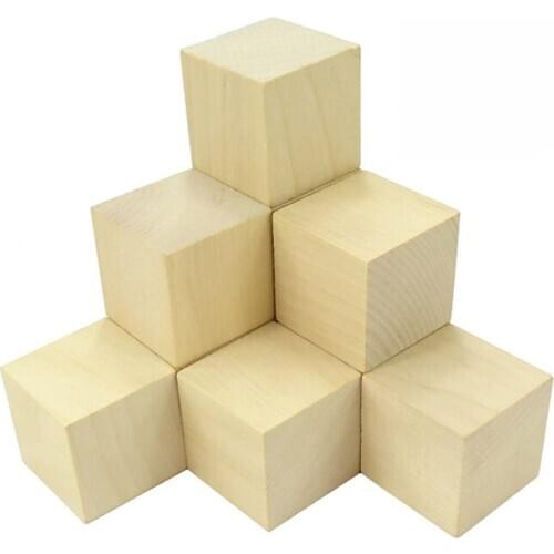 8-60mm Natural Wooden Cubes Lead-free Square Blocks Mini Solid Cube Embellishment for Woodwork Craft Kid Toy Making Material DIY