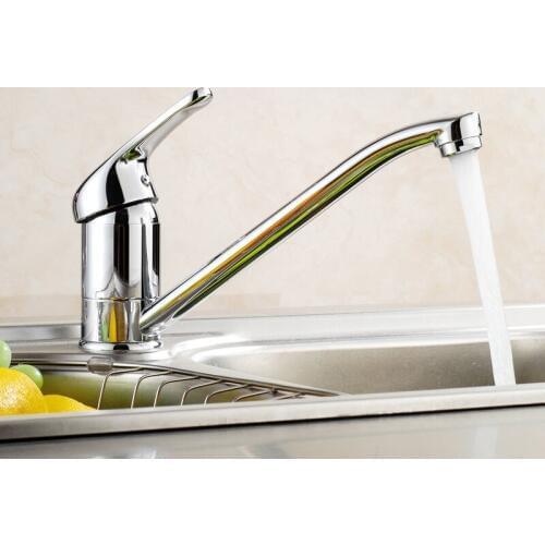 Brass Single cold kitchen basin faucet chrome, Copper kitchen faucet mixer tap, Rotated toilet single hole sink basin faucet