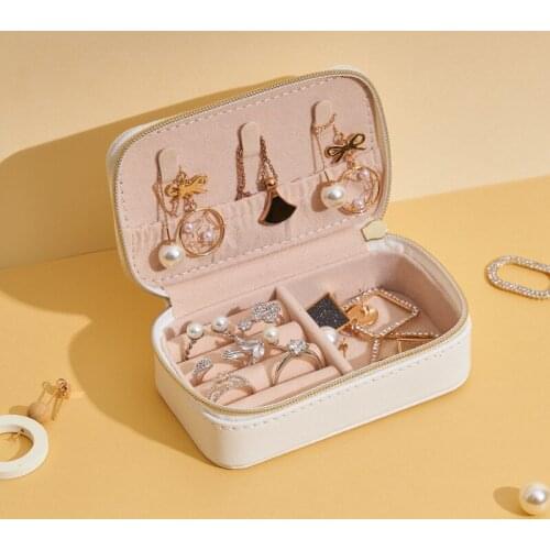 VoltaBox 2021 New Mini Portable Travel Jewelry Storage Box Leather Jewelry Storage Box Earring Organizer Necklace Organizer