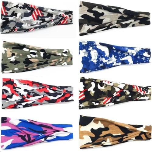 Men Sport Sweat Headband Sweatband Print Elastic Yoga Hair Bands Running Cycling Anti Sweat Bands Safety