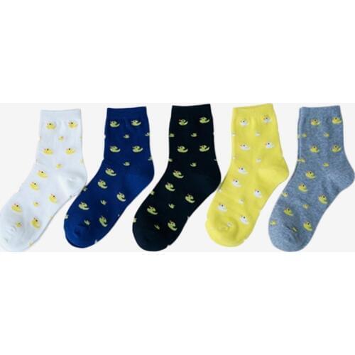 Fashion New Lovely Cartoon Animal Duckling Pattern harajuku Casual Cotton Sock Woman Candy Color funny Short Socks Autumn Winter
