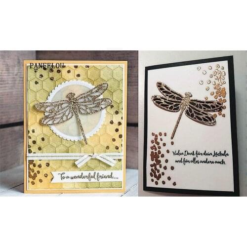 PANFELOU 7.2x5.8cm dragonflyx metal craft Carbon Steel Cutter paper die cutting dies Scrapbooking/DIY Embossing cards
