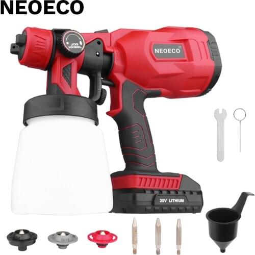 Electric Cordless Paint Spray Gun Large Capacity 20V Tools 800ml Container With Three Nozzles For Home Garden Painting Sprayer