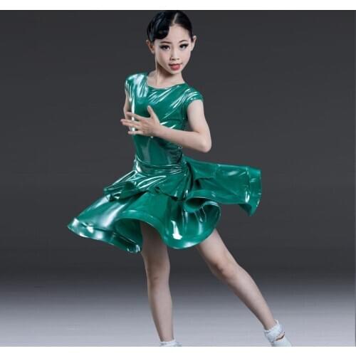 2020 New Latin Dance Dress for Girls Latin Salsa Dress Girl Kids Spandex Rumba Samba Children Skirt Salsa Tango Dancing Ballroom