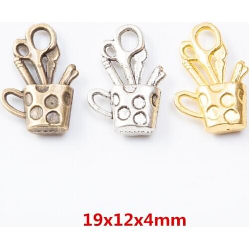 50 pieces of retro metal zinc alloy Pen holder pendant for DIY handmade jewelry necklace making 7261