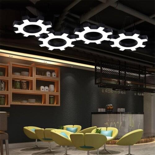 Industrial Loft Gear Pendant Lights Office Led Art Deco Pendant Lamps Modern Minimalist Cafe Gym Iron Dining Kitchen Lighting