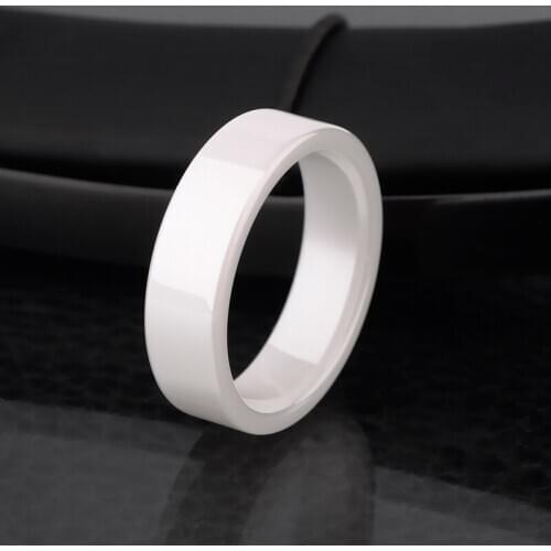 Unisex White Ceramic Rings for Women Men Simple Engagement Wedding Jewelry, Scratch Proof
