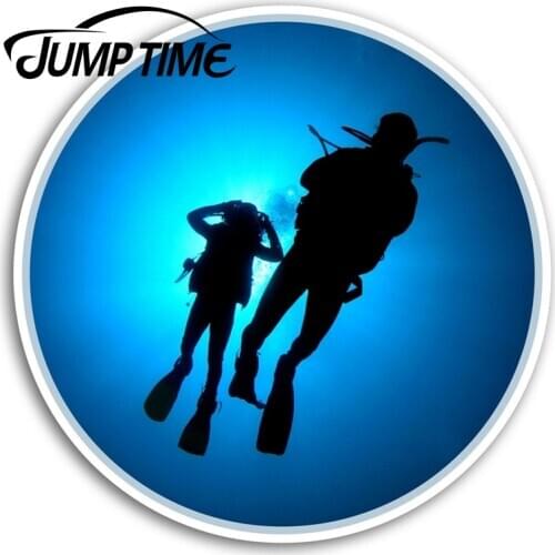 Jump Time Scuba Diver Vinyl Stickers Diving Ocean Sticker Laptop Luggage Car Assessoires Window Decals Car Wrap DIY