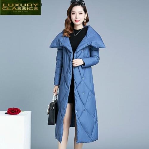 Down Jacket Women Winter 90% Duck Down Coats Female Korean Fashion Long Down Parka Jackets Thick Warm Clothes LWL1337