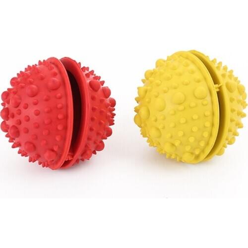 Rubber Dog IQ Treat Ball Nontoxic Bouncy Pet Tooth Cleaning Toy For Chewing