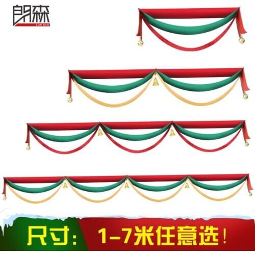 Christmas decoration ribbon wave flag Christmas wave flag Christmas shopping mall holiday shop decoration hanging