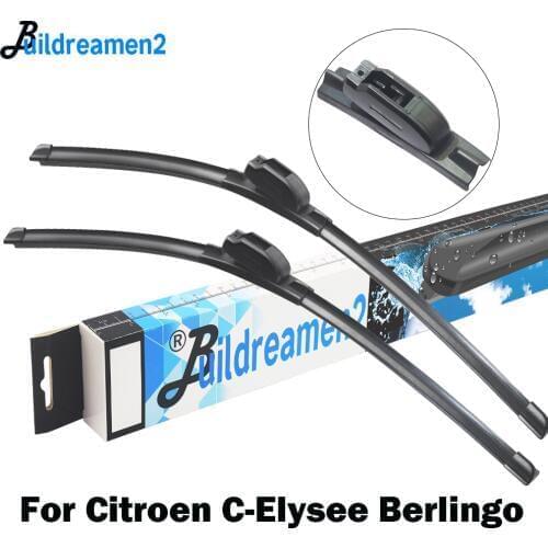 Buildreamen2 Car Styling Wiper Blade Rubber Frameless Windshield Wiper For Citroen C-Elysee Berlingo