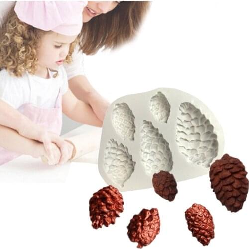 H7EA Silicone Fondant Molds Exquisite Pine Cone DIY Handmade Candle Resin Crafts Cake Decorating Tools for Kitchen Durable