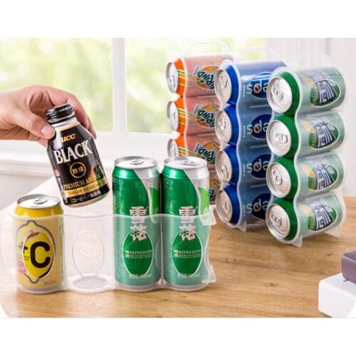 Soda Can Rack Beverage Storage Boxes Refrigerator Storaged Household Plastic Arrange Drawer Type Frozen Organize Storage Box