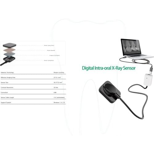Dental X Ray Sensor Dental RVG Sensor Imaging System USB 2.0 Connection