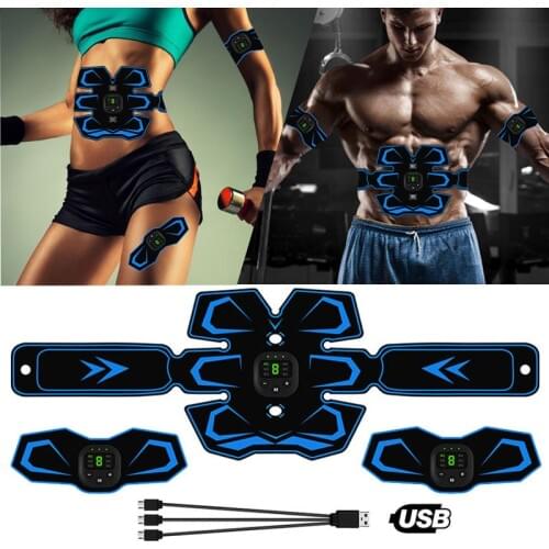 Body Abdominal Muscle Stimulator Trainer Massage Effective Fat Burning Easy Operate Home Fitness Gym Belt Exercise USB Charging