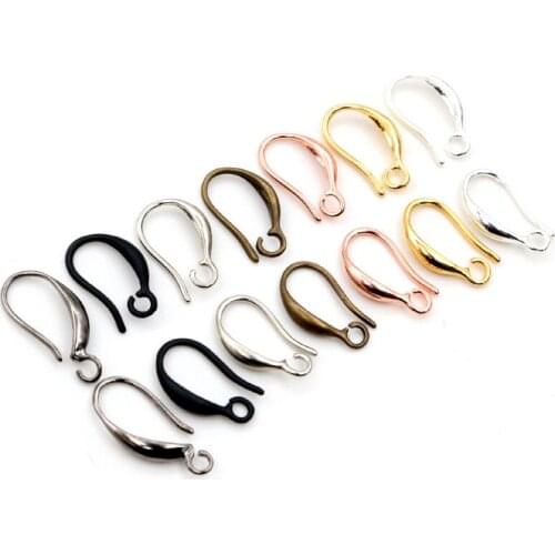 High Quality 15x9mm 20pcs Classic 7 Colors Plated Brass French Earring Hooks Wire Settings Base Settings Whole Sale