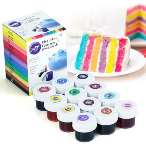 Wilton 12-color Natural Food Coloring Set Gel-based Food Additives Baking Ingredients Fondant Cake Macaron Coloring Tool