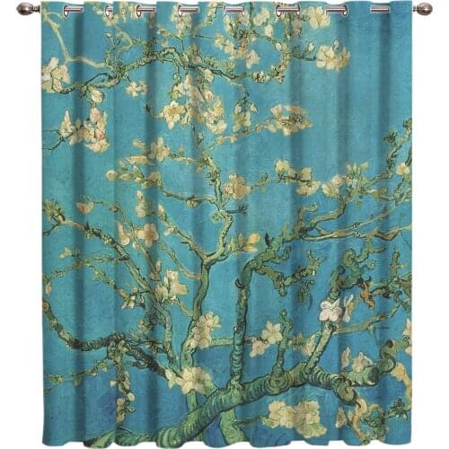 Almond Flower By Vincent Van Gogh Floral Living Room Curtains Floral Design Curtain for Kids Bedroom Window Treatment Drapes
