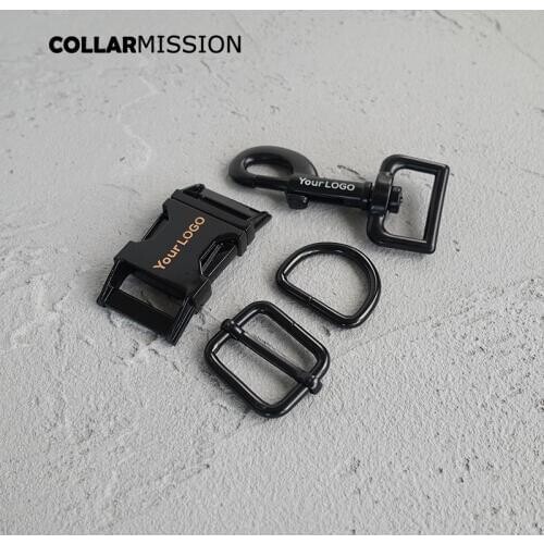 100sets/lot (metal buckle+adjust buckle+D ring+metal dog clasp/set) 25mm sewing provide laser engraving service customize LOGO