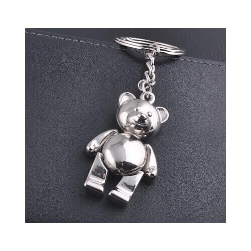 200pcs metal bear keychain lovely zinc alloy animal teddy key chain party Wedding Favors and Gift