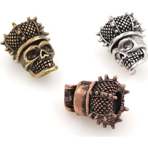 3D Copper Pirate Skull Spacer Beads for Bracelets Necklaces Pendants Jewerly Making 21x17.7x14.2MM