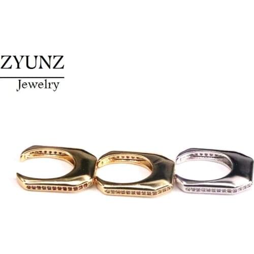 4 Pairs, U Shaped No Pierced Crystal Ear Cuff Stackable Circle Zirconia Clip On Earrings Earcuffs Party Wedding Jewelry