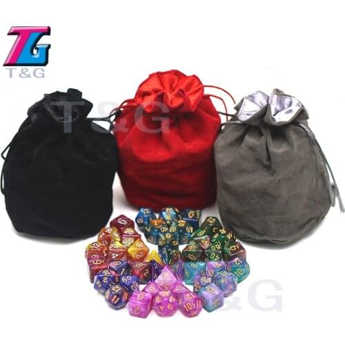 42pcs Galaxy Nebula Dice + Dragon Eye Bag/Velvet Drawstring Bags Role Playing DnD Rpg Table Board Game