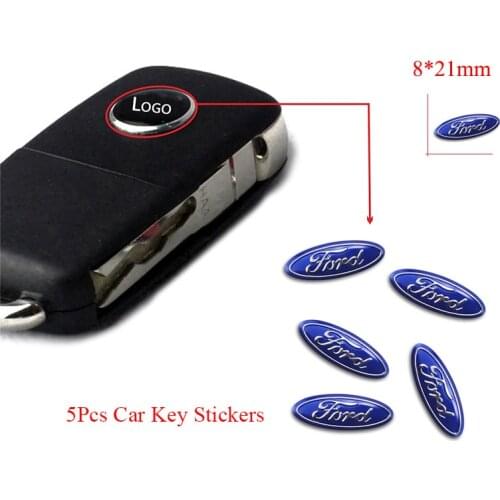 5Pcs Aluminum Car Remote Key Stickers Auto Emblem Badge Accessories For Ford Mondeo Fusion Focus Kuga Ranger Fiesta S MAX Taurus