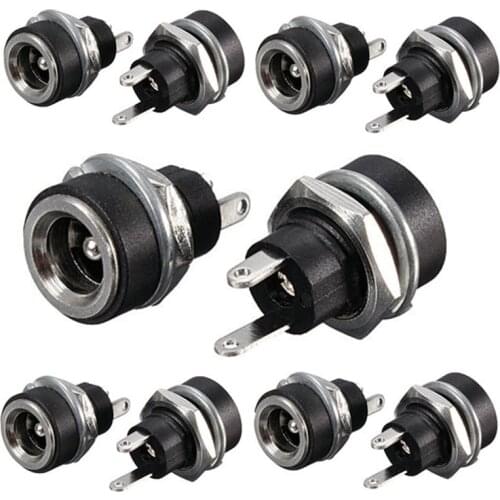 10Pcs DC-022B 5.5*2.1mm 2Pins Power Supply Female Connectors DC Jack Socket Plug Adapter Terminal Blocks