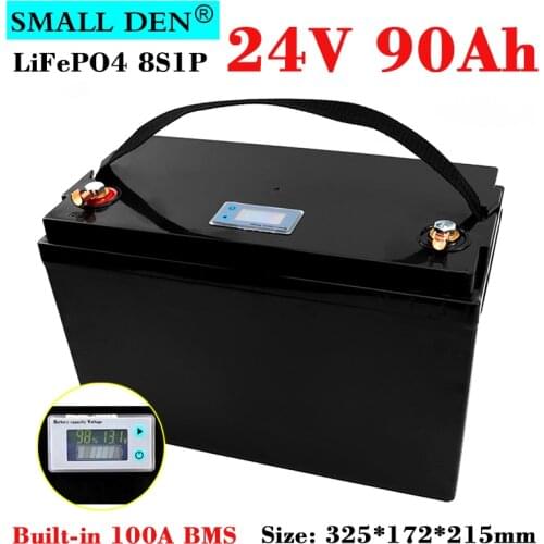 24V 80Ah Lifepo4 battery pack 8S1P 1000-2500W High power 100A BMS 29.2v Solar storage golf cart Inverter with Waterproof device