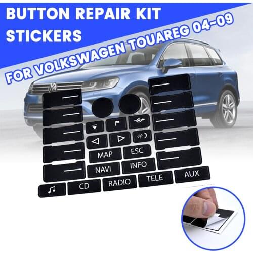 Car Navigation Stereo Radio Switch Button Repair Stickers Decals Accessories For Volkswagen Touareg 2004-2009 For VW