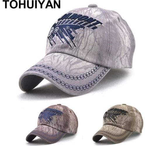 TOHUIYAN Washed Cotton Baseball Cap Men Autumn Sun Protection Snapback Hat Embroidery Bone Masculino Dad Hat Women Trucker Caps