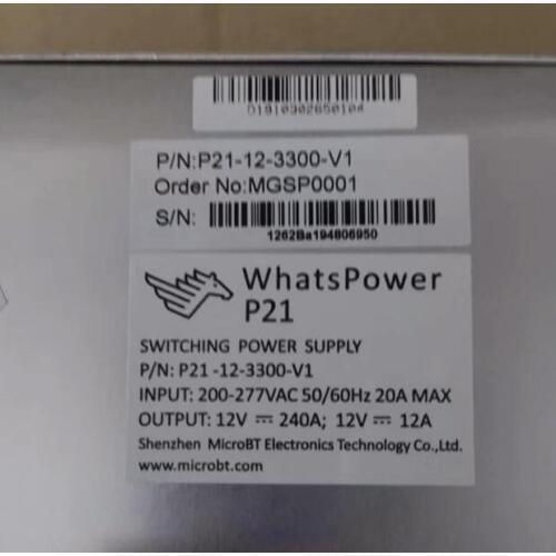 Whatsminer P21 power supply P21 used for M10s, M20s, M21s whatspower P21 3350W