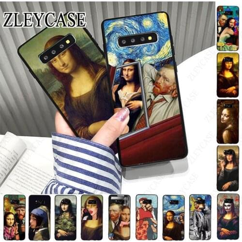 Mona Lisa funny Spoof Art Van gogh Starry Phone Case For samsung s10plus s10e s10lite s9 s8plus s20 s7 s6edge s20ultra case