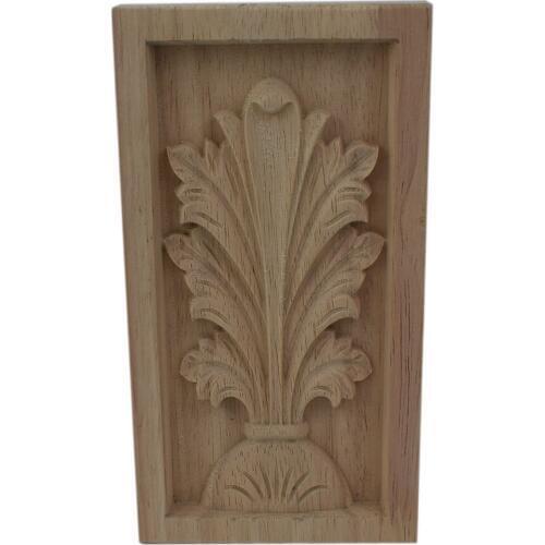 Wood Flower Ornament Carved Onlay Appliques Frame Decal Furniture Decoration Wooden Crafts Miniature Garden
