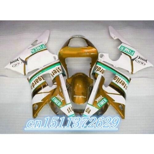 Dor- high quality Fairing for green white gold YZF R1 00-01 YZF-R1 2000-2001 YZF1000 1000 YZFR1 00 01 2000 2001