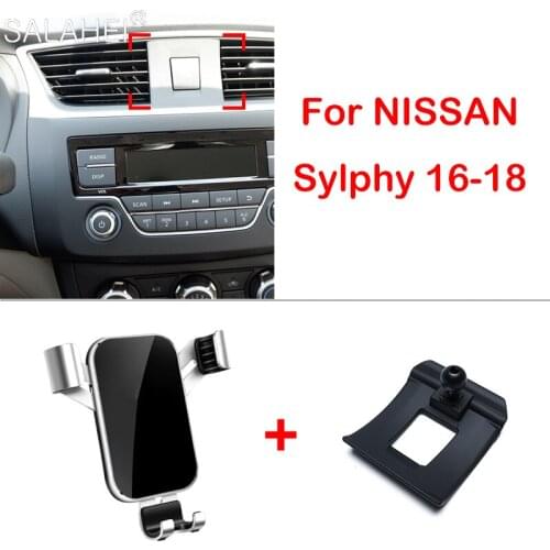 Gravity Car Holder Bracket For Mobile Phone Cell in Car Dashboard Air Vent Stand Clip Mount GPS For Nissan Sylphy 2016 2017 2018