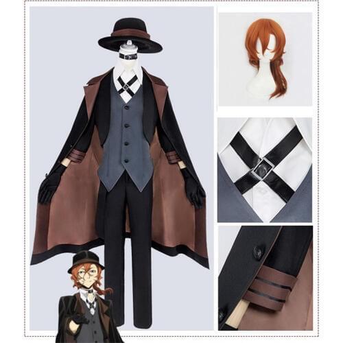 Anime Chuya Nakahara Cosplay Stray Dogs Bungou Port Industry Anime Costume Cosplay Chuya Nakawara Men Women Costume